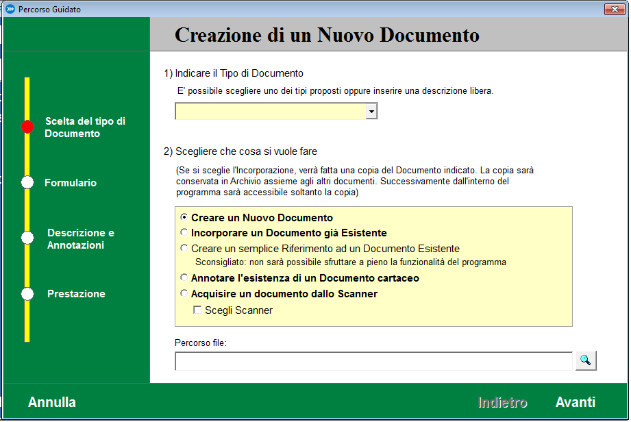 Il pulsante Informazioni consente di aprire un apposita finestra in cui è possibile visualizzare/modificare i dati associati al documento: Protocollo - indica il numero di protocollo (numero interno