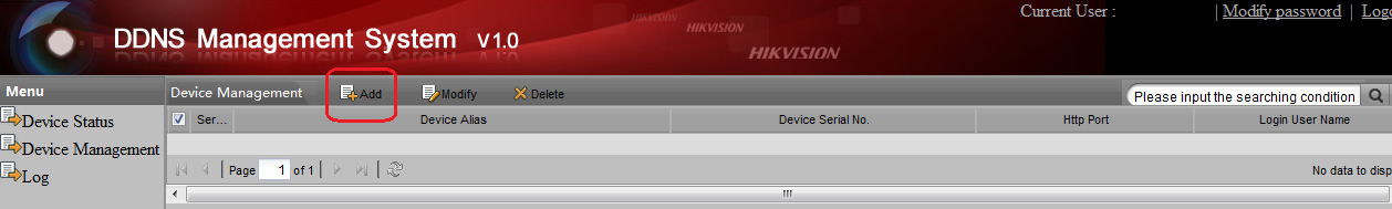 5. Definire il nome di registrazione del dispositivo (Device Alias), immettere il Numero seriale e la porta http.