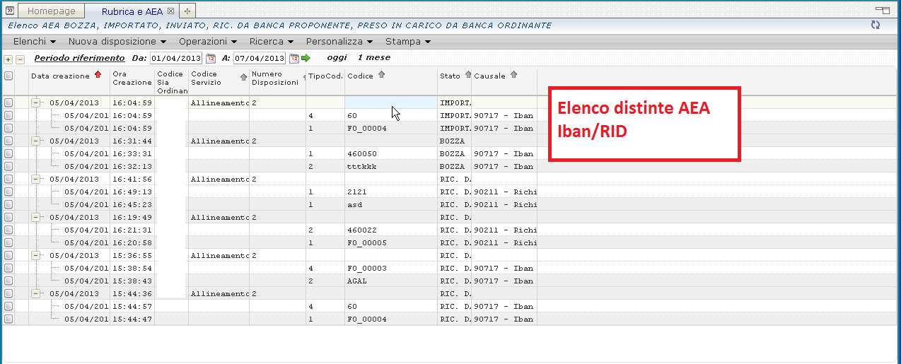 Inoltre è possibile selezionare uno specifico debitore/beneficiario da rubrica (da elenco contatti o tramite ricerca ipertestuale) in sede di creazione della distinta.