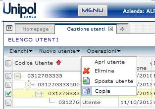 L utente viene ricopiato allo stesso livello dell utente di partenza, e ne ricalca in maniera identica i poteri operativi.