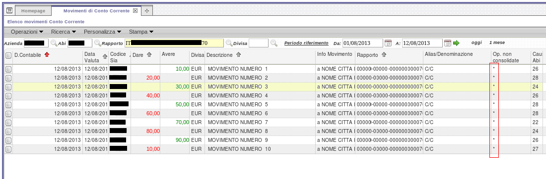 8.1.3 Funzione 'REN-X-RC' RENDICONTAZIONE XML DA ALTRE BANCHE I flussi di rendicontazione XML Intraday in arrivo dalla rete CBI vengono veicolati verso Core Banking dal GPA ed immediatamente resi