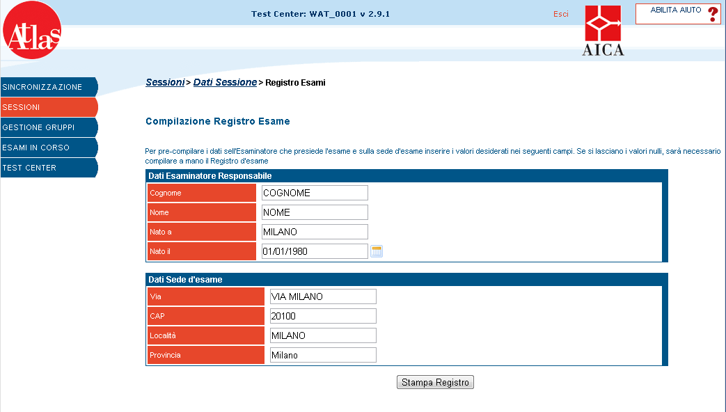 3.2.4 Rigenera password skillscard L Esaminatore ha la possibilità, premendo il pulsante Rigenera password Skillscard, di modificare tutte le password associate ai candidati iscritti alla sessione;