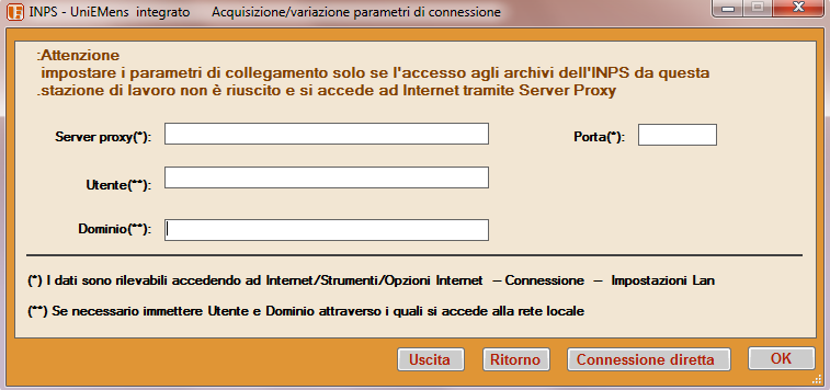 3 Utilità: connessione Istituto Nazionale Previdenza Sociale 3.