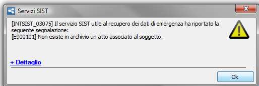 Fare clic sul Firma ed invia per firmarla ed inviarla al server regionale SIST. E possibile anche recuperare i Dati di emergenza già registrati sul SIST, facendo clic sull apposito pulsante.