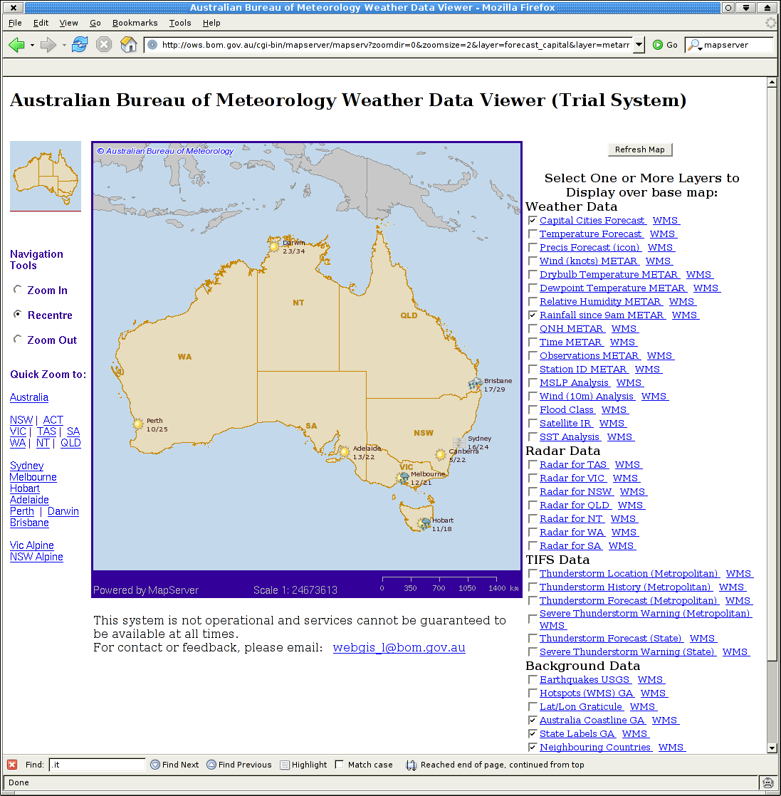 -- Ufficio meteorologico australiano