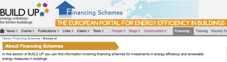 Finanziamenti dell Unione Europea per l efficienza energetica nell edilizia http://www.buildup.