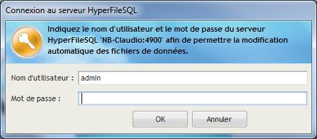 Nel caso in cui fosse installata una connessione HyperFile SQL