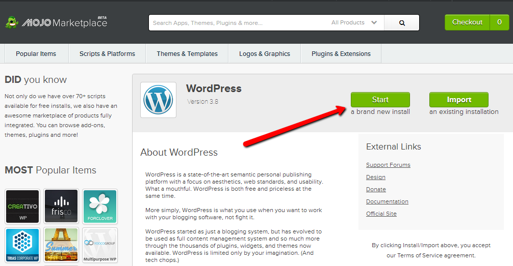 INSTALLARE WORDPRESS Dal cpanel devi cliccare sul pulsante Wordpress.