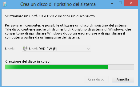 Creare un disco di ripristino del In caso Windows 8 non dovesse più avviarsi è necessario far partire il computer da un disco di ripristino che consenta poi di recuperare il.