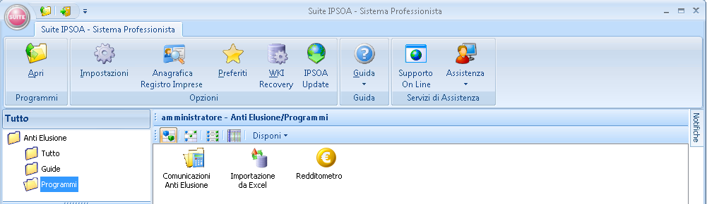 - Nella Suite in Utilità suite e gruppo programmi Anti Elusione la nuova procedura Importazione da Excel per importare il file Excel e successivamente importare i dati in Anti elusione Spesometro La