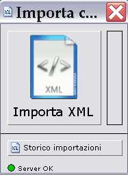 Cliccando nel tasto importa XML l importazione avviene automaticamente server OK sta a significare che è impostata la corretta connessione a studio WEB Il pallino potrebbe risultare rosso in due