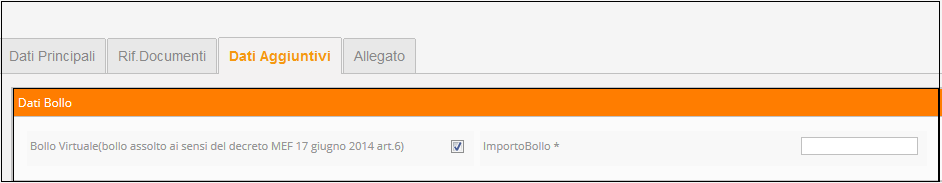 E da questa sezione, ad esempio, che il cliente ha la possibilità di assolvere in maniera virtuale all apposizione della marca da bollo.