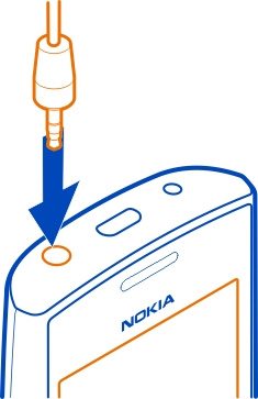 Se si collega un dispositivo esterno o un auricolare, diverso da quello approvato da Nokia per questo dispositivo, al Nokia AV Connector, prestare particolare attenzione al livello del volume.