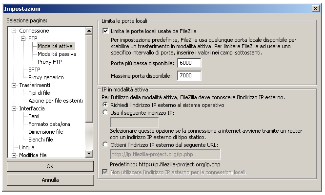 Configurazione di FileZilla per la modalità attiva con sistemi Windows 7. Come connettersi al server FTP Per collegarsi al server FTP direttamente dal menù sfruttando lo strumento Gestione di Siti.