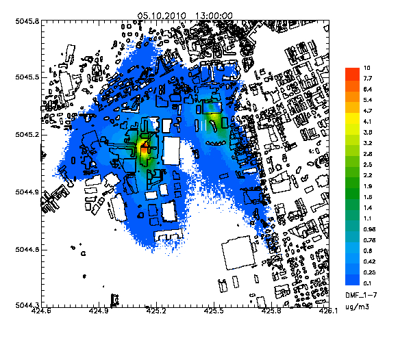 Scala locale: esempi applicativi Simulazioni modellistiche a microscala (modello micro Spray, 5m di risoluzione) per la valutazione dell impatto di inquinanti emessi da due distinti impianti in