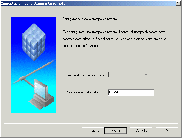 Wizard d'installazione IPX-SPX 4b <Per server di stampa Bindery> Fissare il File server, Nome del server di stampa e la Password del server di stampa per il server di stampa Bindery e cliccare sul