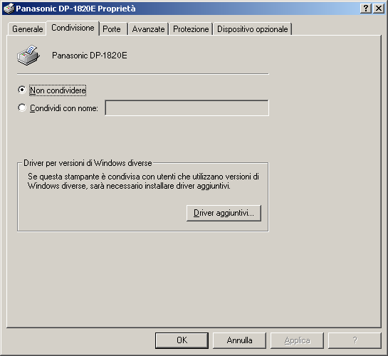 Configurazione del driver della stampante Windows 2000/Windows XP/Windows Server 2003 (amministratore) Condivisione <Windows 2000> <Windows XP> 1.