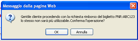 La Gestione Acquisti: il Rimborso on line 1/3 Tramite link Rimborso On line si accede alla funzione che permette il rimborso dei titoli di viaggio.