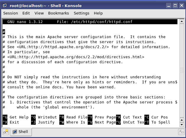 Avviare il server web Apache (httpd) Per verificare che Apache è presente nel sistema si può impartire il comando httpd -t Il comando serve per verificare la correttezza sintattica del comando ma