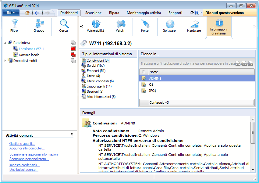 4.7.10 Visualizzazione Informazioni di sistema La scheda Informazioni di sistema visualizza informazioni associate al sistema operativo delle destinazioni di scansione.