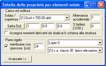 attivare l opzione membrane con spessore (cm) e inserire (ad esempio) lo spessore di 24 cm; selezionare il materiale c.a. classe 30; premere il tasto di uscita x.