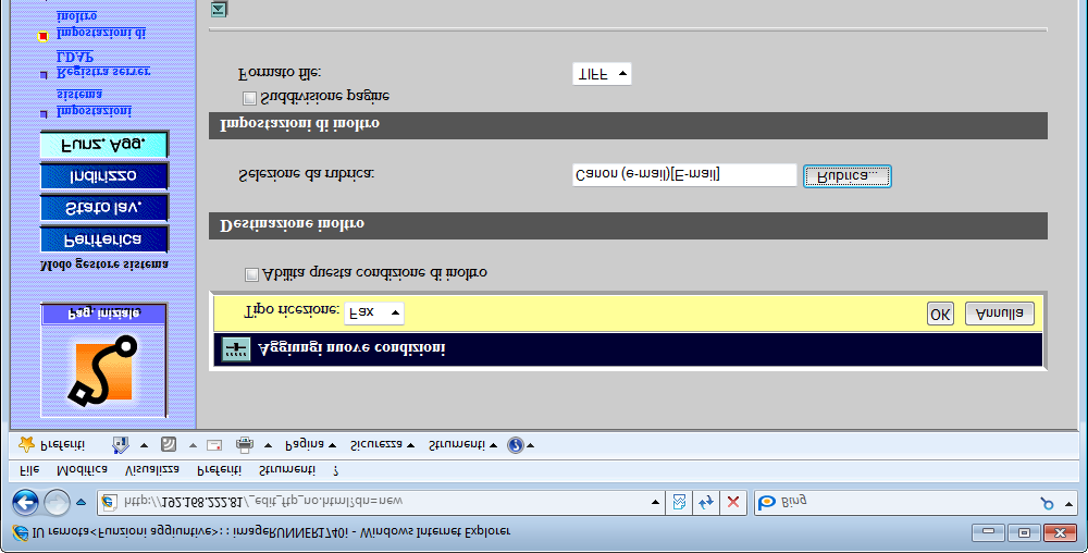 4 Personalizzazione delle impostazioni NOTA Per informazioni sulle impostazioni, vedere capitolo 4, Configurazione della funzione di invio nella Guida alle impostazioni di sistema.