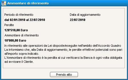 Provvista in contanti, Provvista in titoli e Provvista residua.