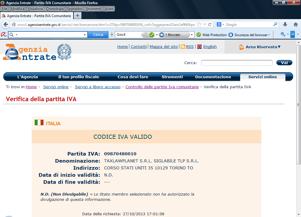 i. in home page Se si vende in UE occorre essere iscritti