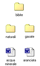 ESERCIZIO 1 Questo esercizio si può svolgere o dalla finestra di Risorse del computer o da Esplora risorse Create nell Hard disk la cartella bibite. 1. Creare un file di testo che descriva l acqua minerale con il programma Word o Wordpad 2.