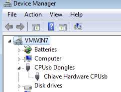 After a while Windows should detect your dongle, and list under the category CPUsb dongles Close Control Panel END OF NOTE FOR