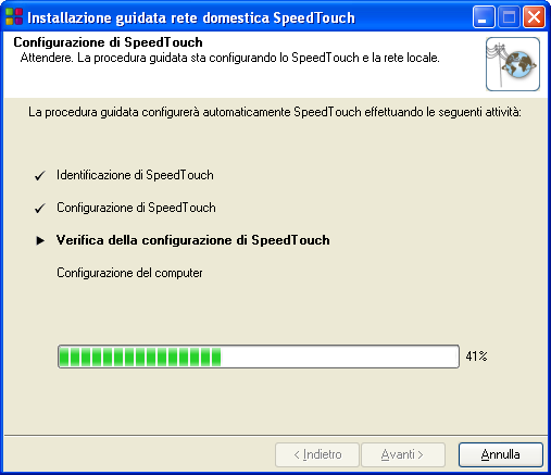 29. Non inserire alcun parametro e clicca su Avanti ; apparirà una schermata dove ti vengono richiesti Nome Utente e Password di amministratore per modificare, in futuro, le impostazioni del modem;