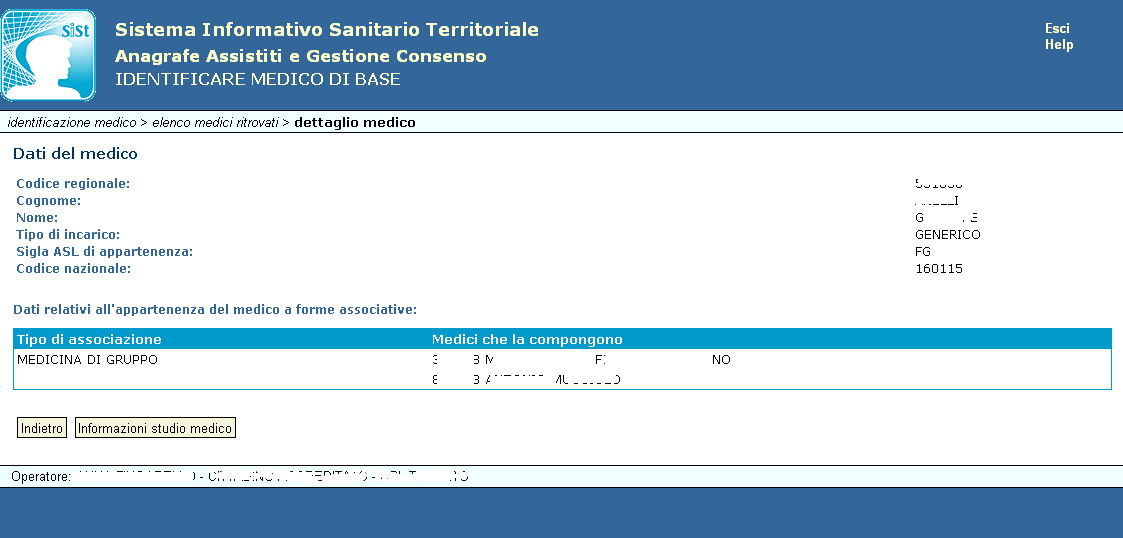 Figura 12 Dettaglio medico Dalla pagina di visualizzazione dei dati della scelta del medico l utente potrà visualizzare i dati di dettaglio del medico in questione e le informazioni riguardanti gli