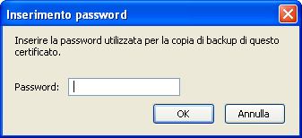 o Appare la finestra dei certificati. Premere il pulsante "Importa"("Import") e seguire i seguenti passi: o Premere il tasto "Sfoglia" ("Browse").