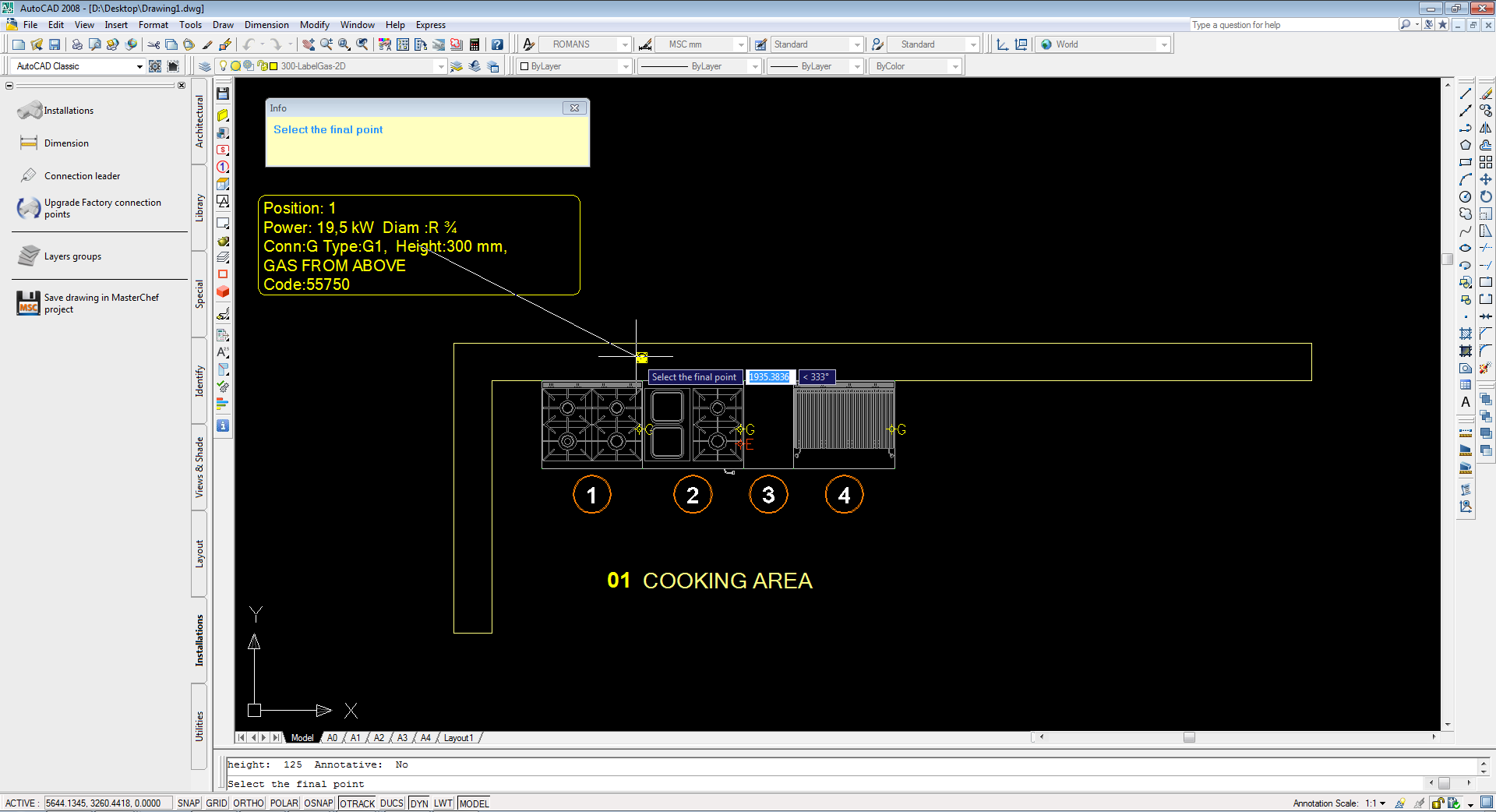 Posizionate ora l etichetta, aiutandovi se necessario con il comando ZOOM di AutoCAD per cercare uno spazio vuoto