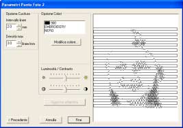 Conversione automatica di un'immagine in un disegno da ricamo (Layout & Editing/Immagine in esecuzione guidata punti) 3. Nella finestra di dialogo Seleziona Maschera, fare clic su Successivo.