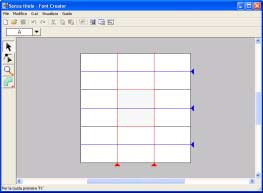 Creazione di caratteri personalizzati (Font Creator) Selezione del carattere da creare È possibile selezionare il carattere da creare. 1.