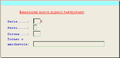 Elenco Atleti Partecipanti Questa funzione permette di gestire e stampare gli elenchi degli atleti partecipanti alle gare di