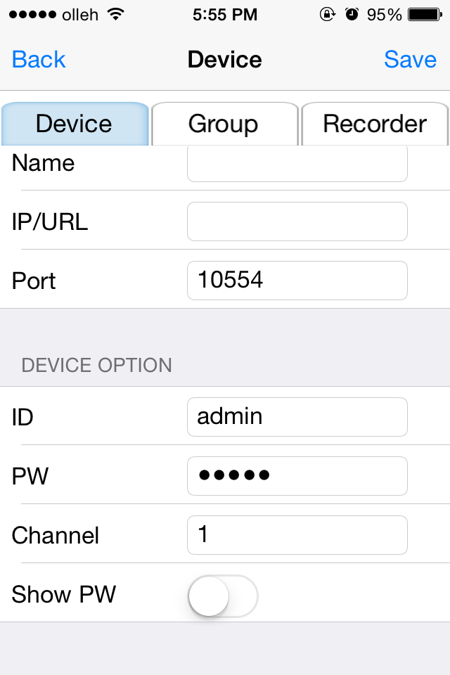 3.1.2 Registrazione di un canale per il software COMELIT RAS Solution (Client PC) Available model (Modello disponibile) Comelit RAS Solution <Device info> (Informazioni dispositivo) Nel riquadro