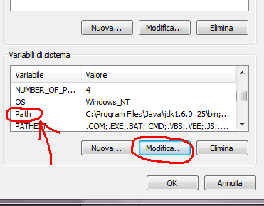 inserire all'inizio il percorso della jdk con in più '\bin' (il percorso alla cartella bin della jdk) con un