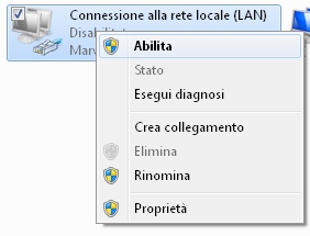 Scenario 3 Un computer della rete LAN aziendale che esegue Windows Vista o Windows 7 non riesce a connettersi né al server aziendale, né ad altri computer della LAN, né ad Internet.