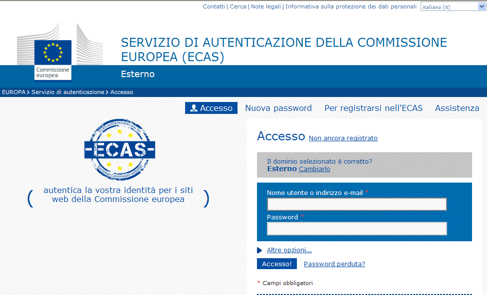 Aggiunta o cancellazione di un numero di cellulare in ECAS (Per rimuovere uno dei numeri già inseriti, seguite la stessa procedura utilizzando la funzione Cancellare al