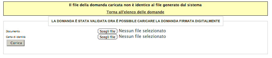 5.3. MESSAGGI DI ERRORE Se il file non viene caricato correttamente la procedura visualizza uno dei seguenti errori: il file della domanda non è stato caricato il file della