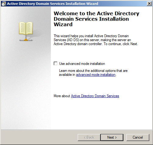 Installazione di Active Directory Di seguito vengono riportate le fasi