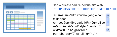 HTML (Puoi personalizzare il colore e la grandezza secondo i tuoi gusti).