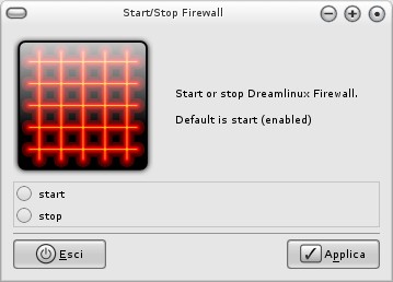 Fig.27 - Finestra di configurazione connessione analogica Firewall Questa icona, una volta cliccata, lancia uno strumento per la attivazione e disattivazione del Firewall messo a disposizione del