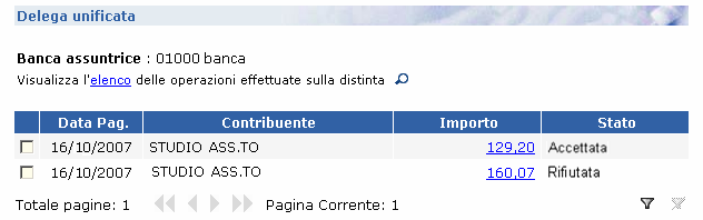 Tramite il Tlqweb è possibile verificare l esito della Delega Unificata.