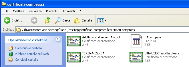 salvare (ad esempio sul desktop) questa cartella (pulsante destro del mouse; salva destinazione con nome) 2 - Decomprimere la cartella (pulsante destro del mouse; estrai tutto).