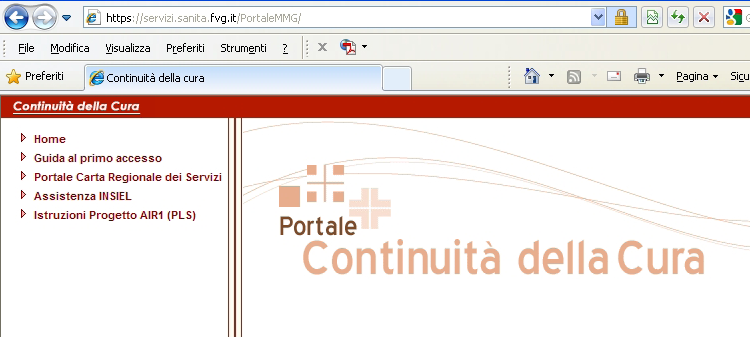 primo utilizzo Istruzioni per l uso Primo utilizzo del Portale Continuità della Cura Se è la prima volta che utilizzate il Portale Continuità della Cura consultate in Internet la guida al primo