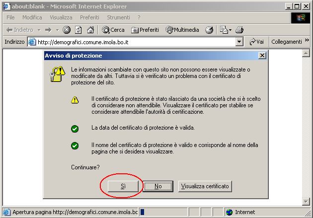 Verifica dei prerequisiti minimi: Per poter accedere al Portale Servizi Demografici sono necessari: Personal Computer con sistema operativo Microsoft Windows 9x/2000/ XP/Vista Browser web Microsoft