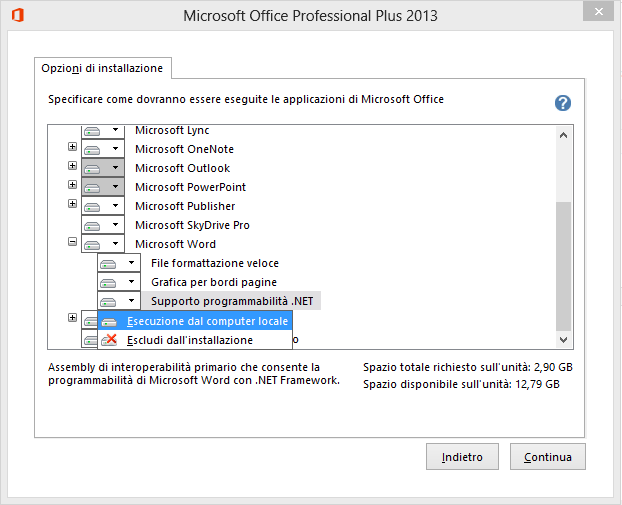 Effettuare la stessa operazione su Microsoft Office Word.